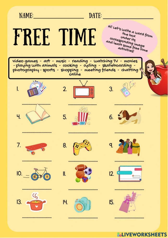 Worksheet featuring time-related word problems for third graders