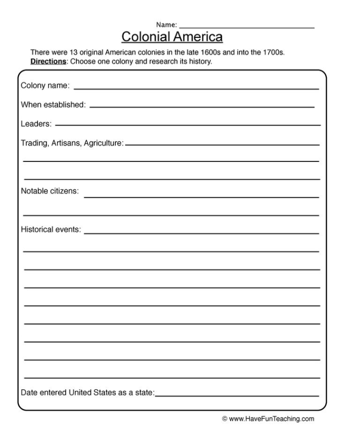 Third grade student completing a social studies worksheet about early colonial history timelines