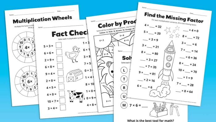 Third grade math worksheet showing multiplication problems with the number 9 for practicing times tables