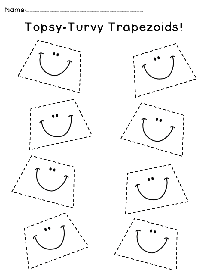 Third grade worksheet featuring trapezoid perimeter calculations for geometry practice