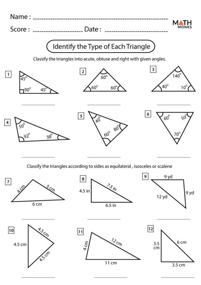 Identifying Triangles Worksheet Ninth Geometry Exercise for Grade 3 Third grade geometry worksheet focused on identifying and labeling equilateral, isosceles, and scalene triangles