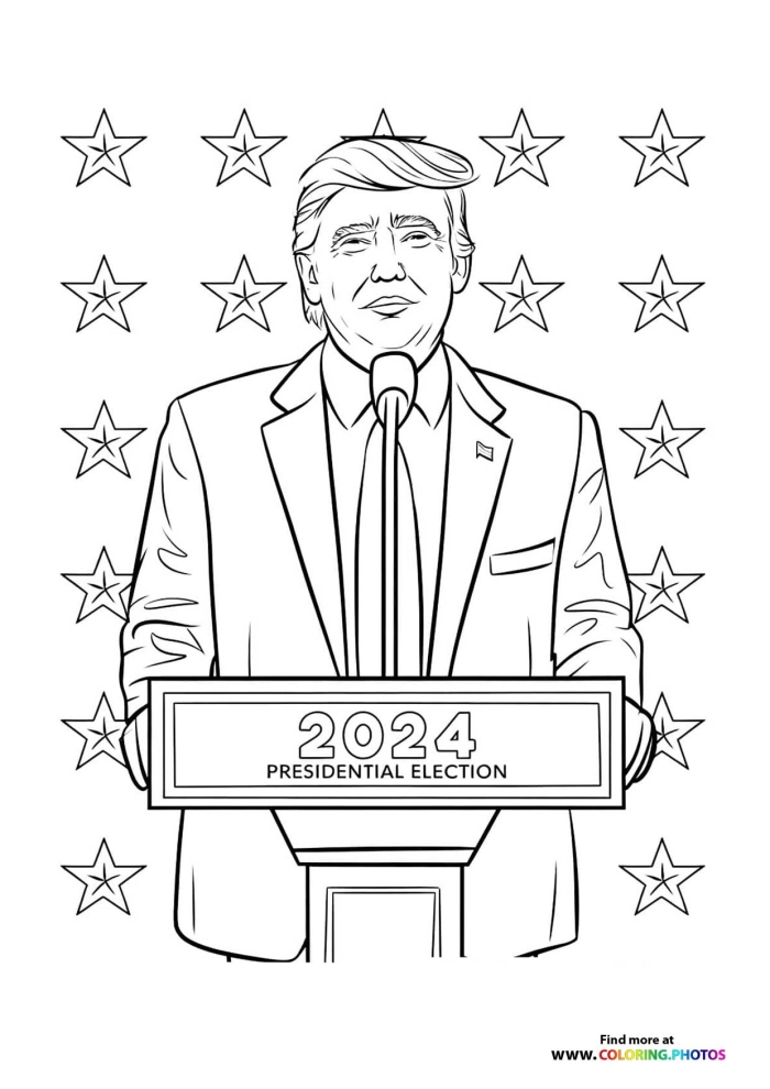 Third grade math worksheet featuring a multiplication exercise based on Donald Trump facts