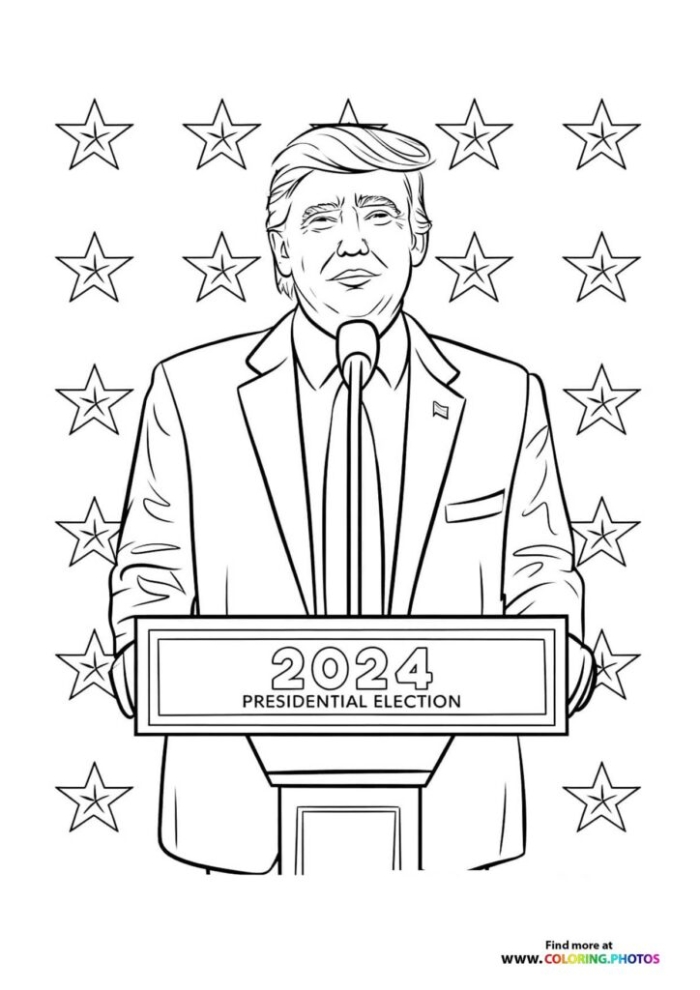 Third grade math worksheet featuring a historical fact sheet about Donald Trump for multiplication practice