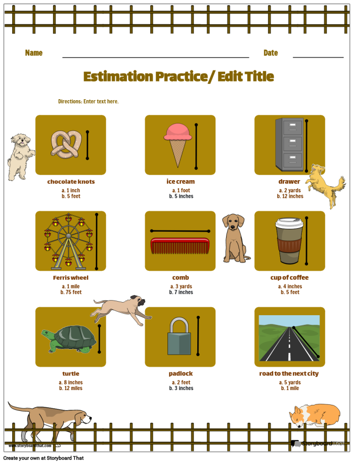 Worksheet for practicing units of measurement for third graders