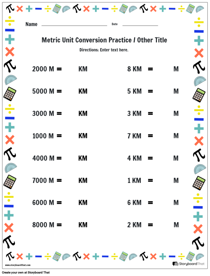 Worksheet for practicing units of measurement for third graders