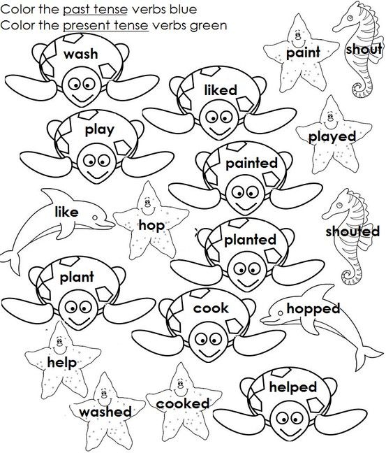 Worksheet for practicing -ed and -ing verb endings in third grade grammar
