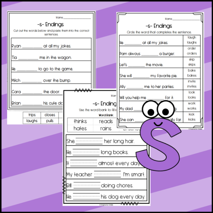 Third grade grammar worksheet featuring practice exercises for adding ed and ing suffixes to base verbs