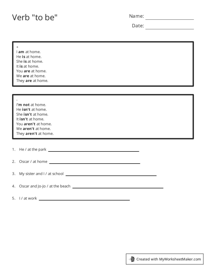 Identify and use "to be" verbs with this engaging worksheet activity Worksheet for practicing the verb "to be" in third-grade grammar