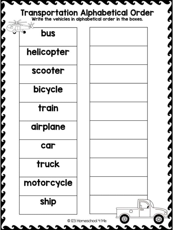 Vocabulary Practice worksheet focusing on alphabetizing, synonyms, and more for third graders
