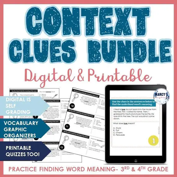 Context Clues Check-Up worksheet for third graders focusing on vocabulary skills