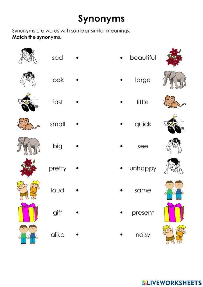 Worksheet for third graders focusing on vocabulary skills like alphabetizing and synonyms