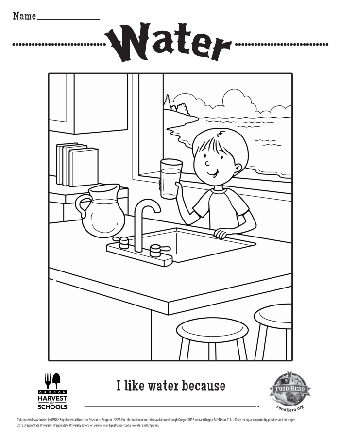 Educational resource on the water cycle and water types for young learners Worksheet illustrating the differences between fresh water and salt water for third graders