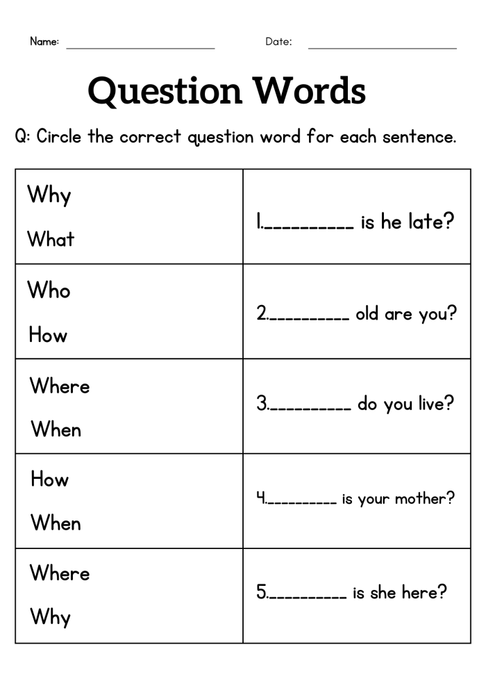Third grade wh questions worksheet showing a story about children and dogs at a dog park with who what where why and when questions for addition practice