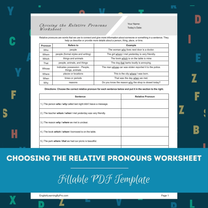 Colorful worksheet for third graders on using who and whom correctly in sentences