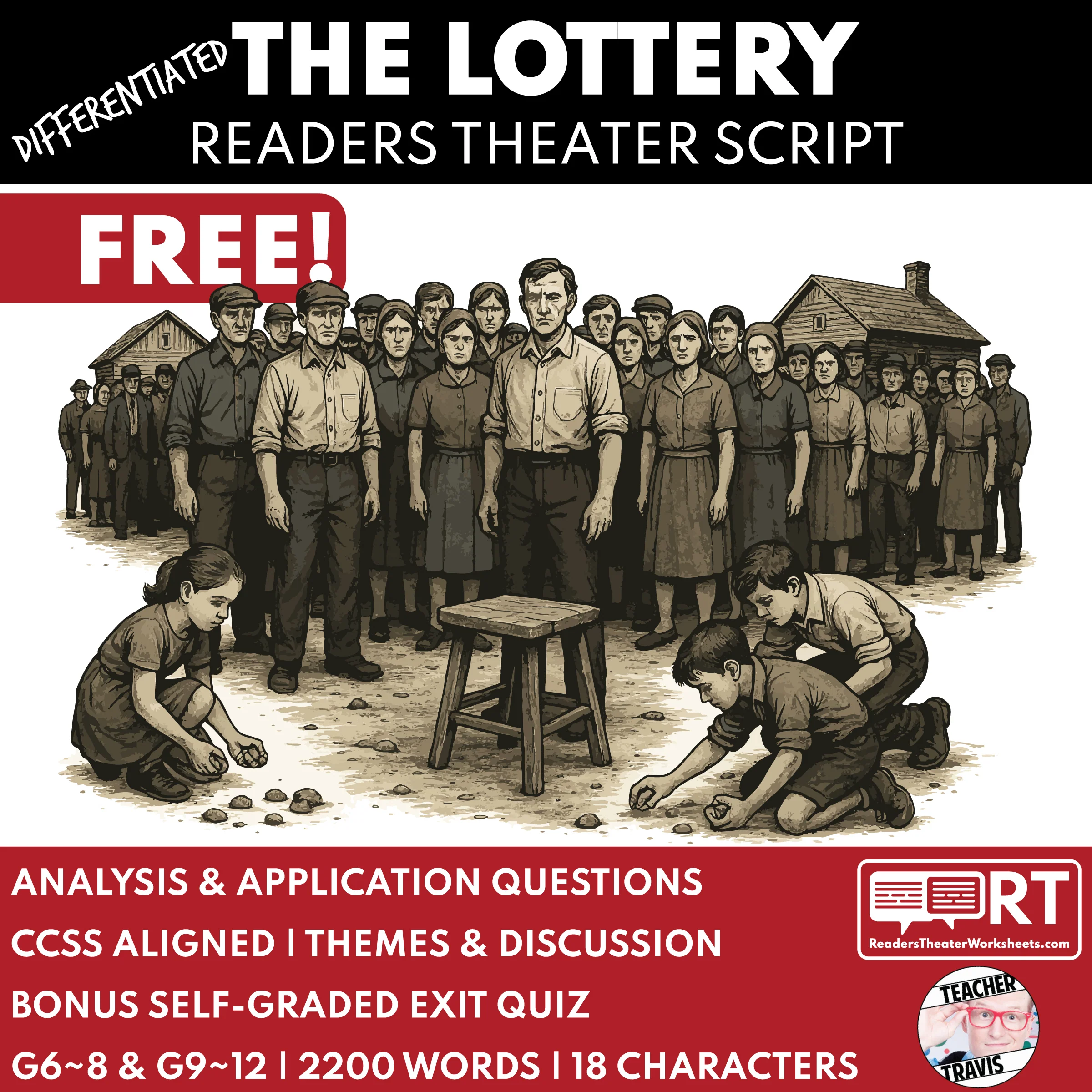 Third grade students performing a reader's theater script about camping in cold weather with comprehension questions below the dialogue