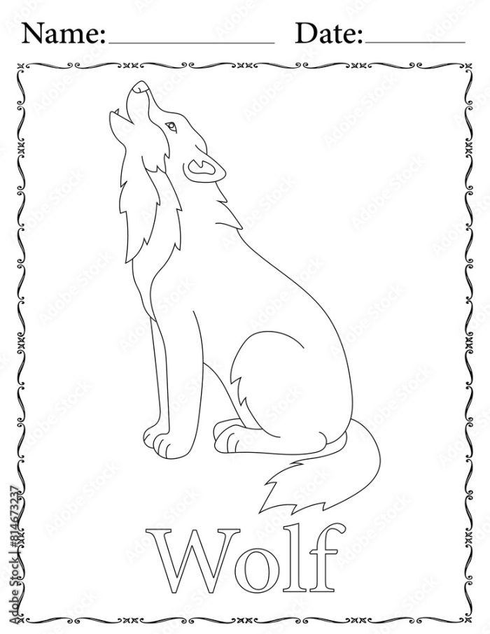 Detailed wolf worksheet for third graders exploring Yellowstone's history