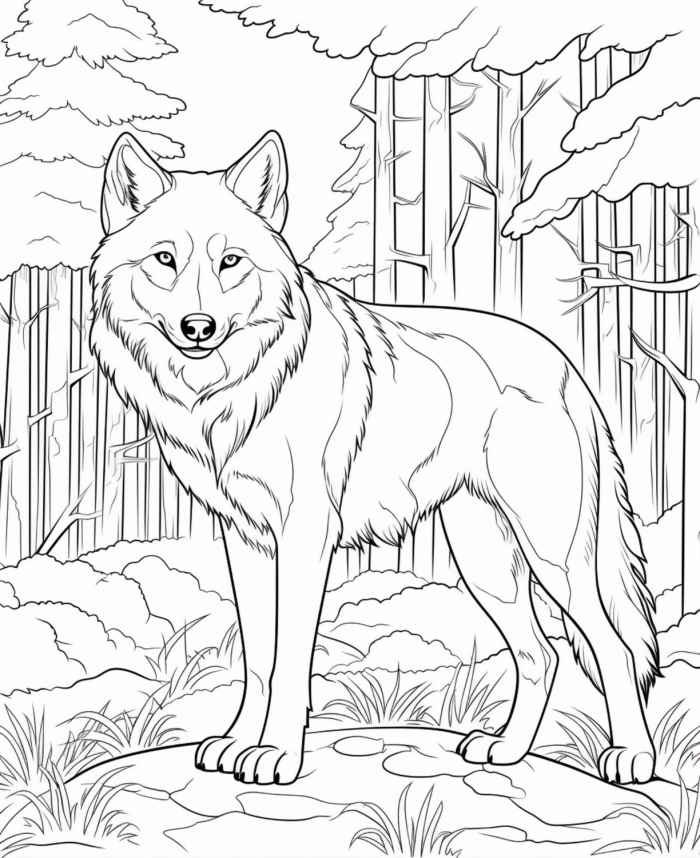 A colorful worksheet for third graders about wolves in Yellowstone National Park