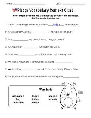 Third grade context clues worksheet featuring a word mystery activity for students