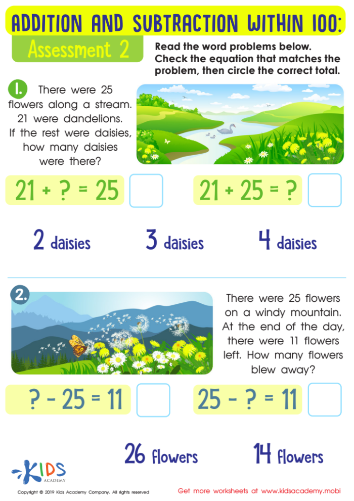 Third grade student completing a multi-step word problems learning check worksheet