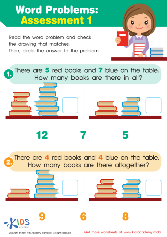 Third grade student worksheet featuring multi-step word problems for assessing mixed operation math skills