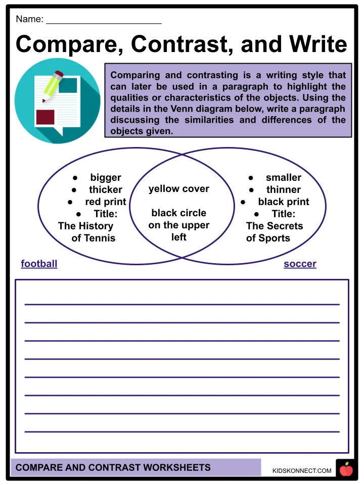 Worksheet for comparing and contrasting chemical and physical changes for third graders