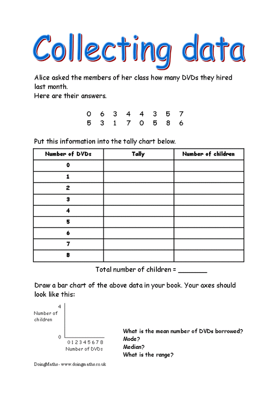 Engaging Collecting Data worksheet for hands-on learning in math and statistics Worksheet for third graders on collecting data through everyday items