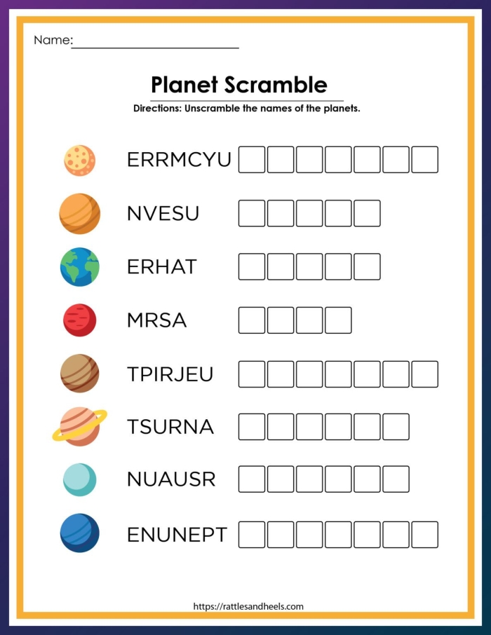 Third grade students label the eight planets of our solar system on this division worksheet activity