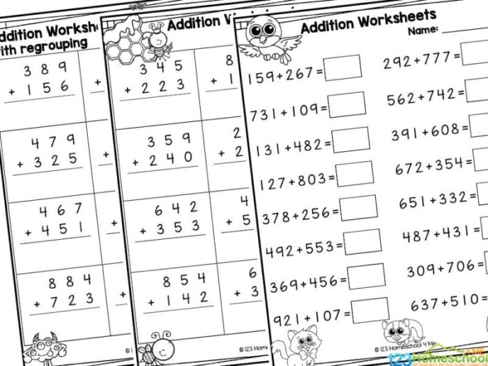 Second grade math worksheet featuring 23 problems for practicing three-digit addition