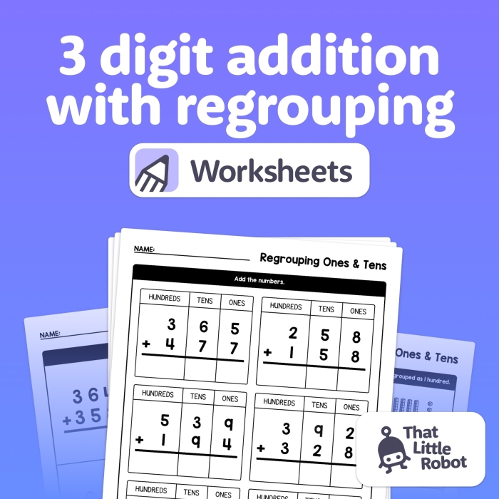 Three-digit addition worksheet for second graders featuring 23 math problems