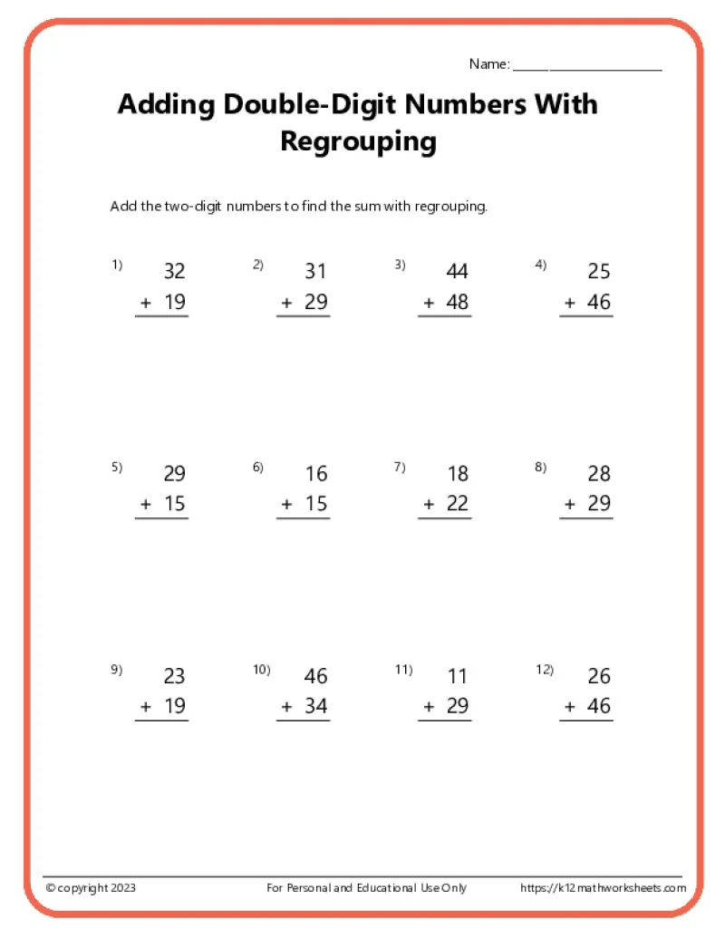Students working on a three-digit addition worksheet featuring coral reefs and regrouping exercises