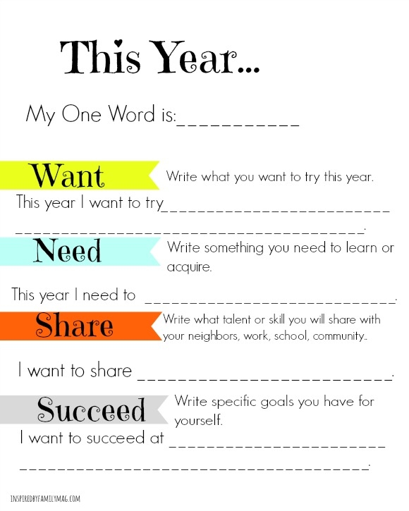 Three Goals for the New Year worksheet for Pre-K learners Worksheet for children to illustrate and write their New Year goals
