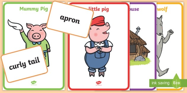 Worksheet featuring a character study of The Three Little Pigs for second graders
