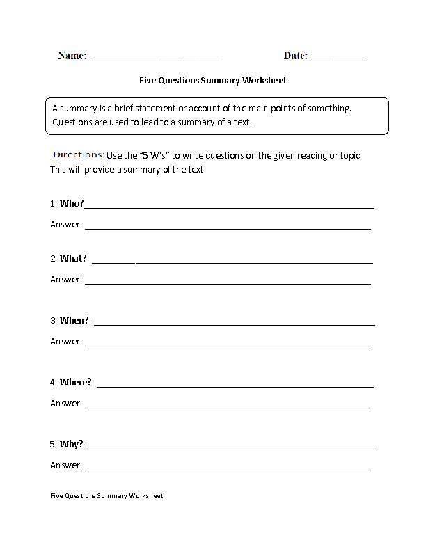 Engaging reading comprehension activity to enhance summarization using keywords Three Sentence Summary worksheet for fourth graders focusing on summarizing skills