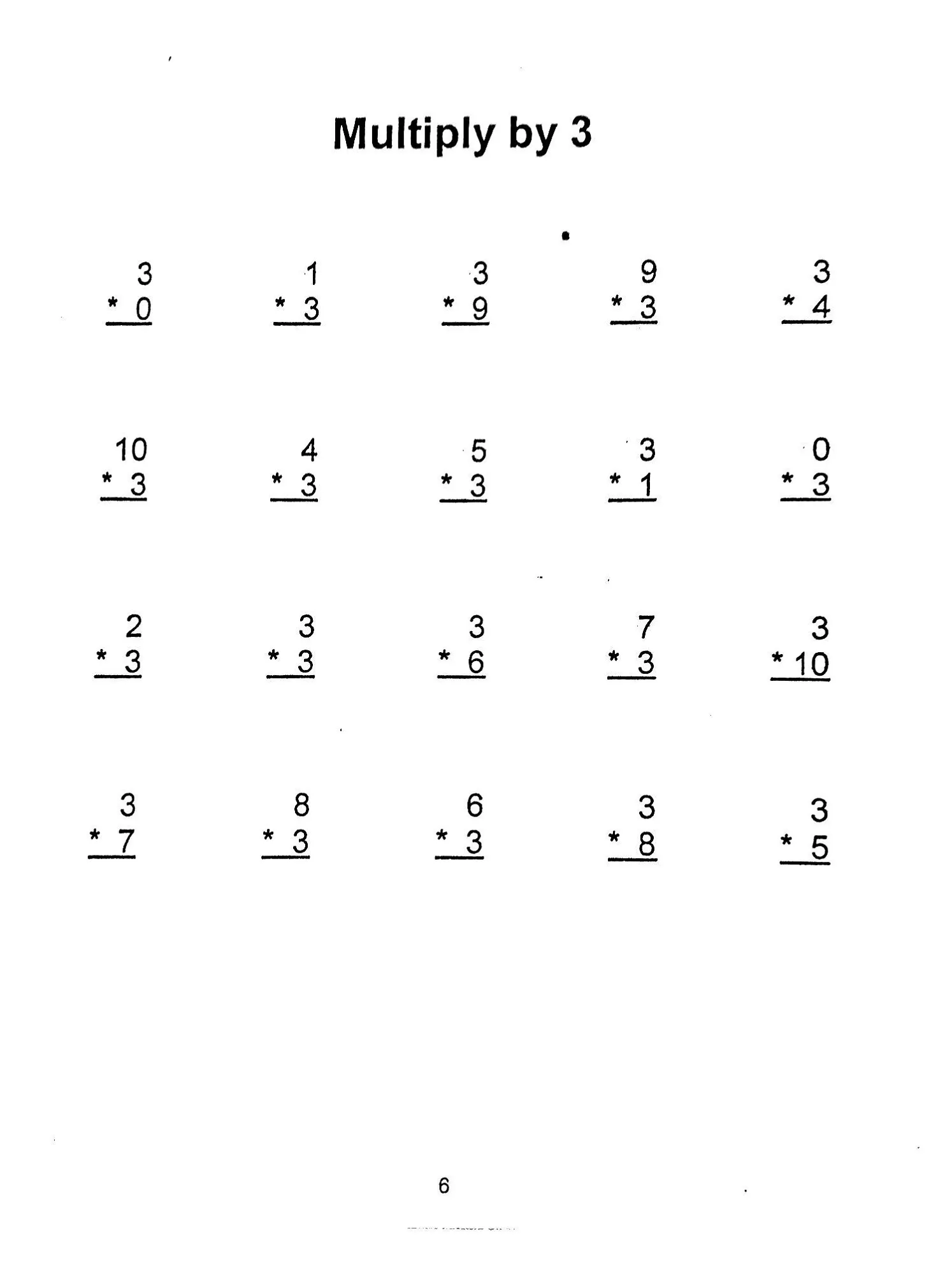 Worksheet featuring three methods for multiplying two-digit numbers using visual strategies