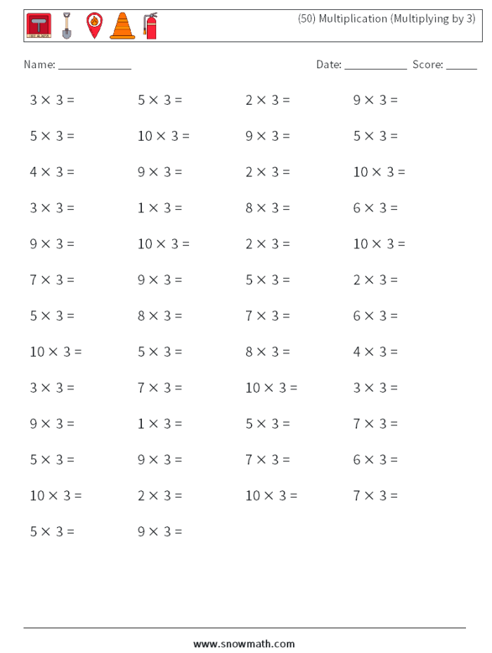Worksheet demonstrating three methods for multiplying two-digit numbers, suitable for fourth-grade students