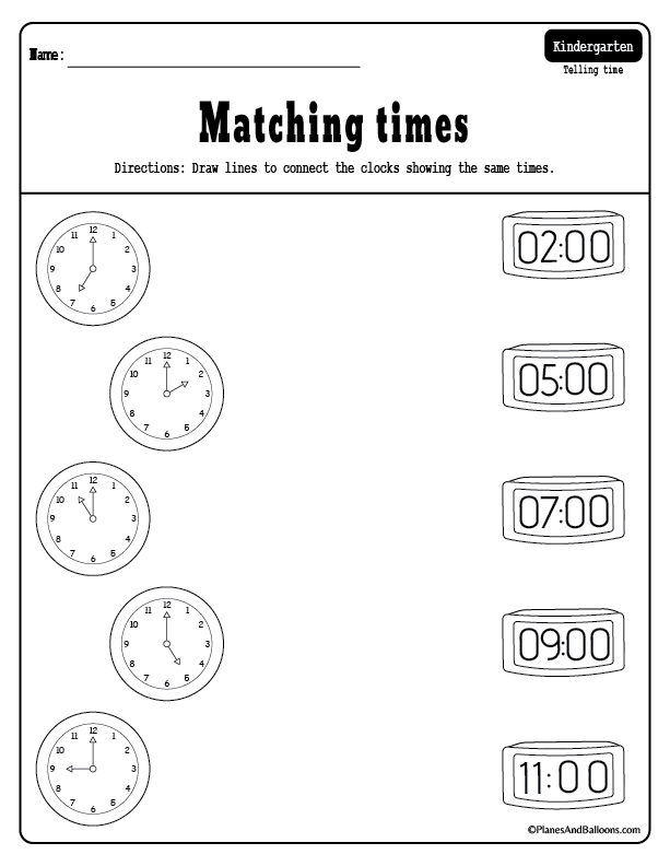Worksheet for practicing telling time to the hour with blank clock faces for drawing the correct time. Time to the Hour worksheet for first graders focusing on data and graphing skills.