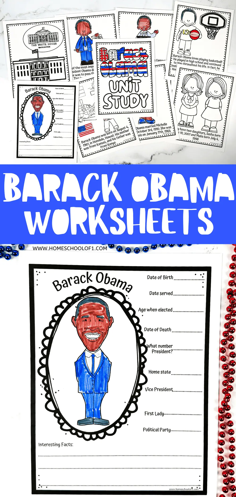Barack Obama's Life Events Activity for Elementary Learning Timeline showing key events from Barack Obama's life and presidency for second grade students