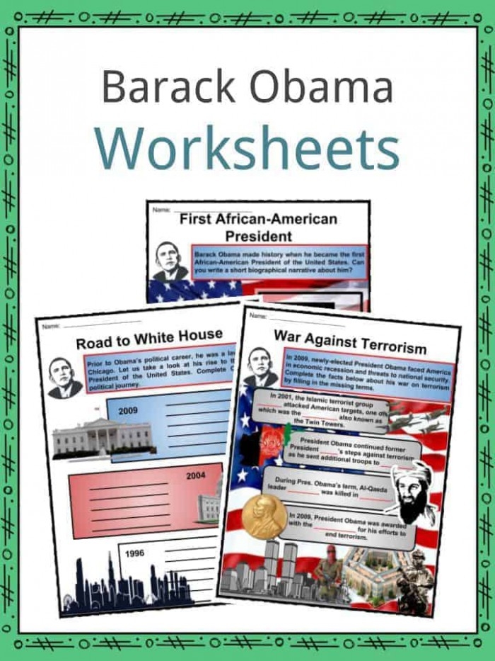 Barack Obama Life Events Timeline Activity for Elementary Learners Timeline showing key events from Barack Obama's life including his birth in 1961, education, and presidency for second grade students
