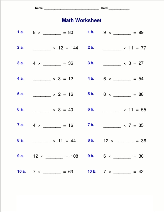 Multiplication practice worksheet to help students identify patterns and improve their skills Times Table Practice worksheet for third graders featuring a multiplication table for review
