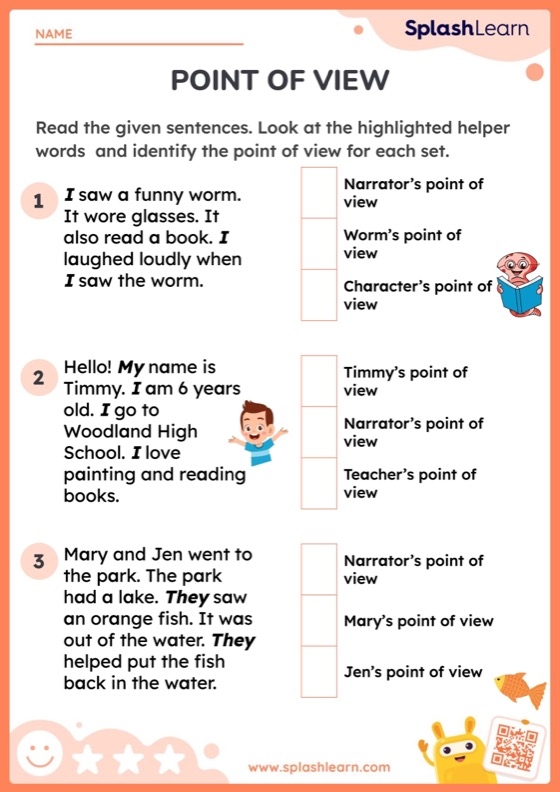 Third grade students completing a Titanic point of view reading worksheet in class