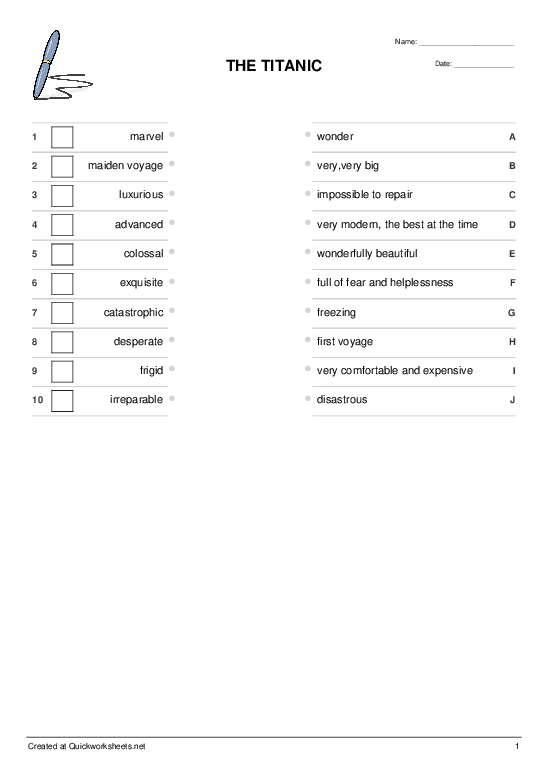 Third grade students completing a point of view practice worksheet about the Titanic with text passage and comprehension questions