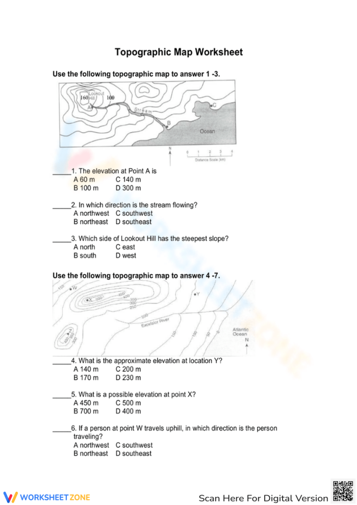 Topographic Map Matching Worksheet for Fourth Grade Algebra 5 Fourth grade student completing a topographic map matching algebra worksheet