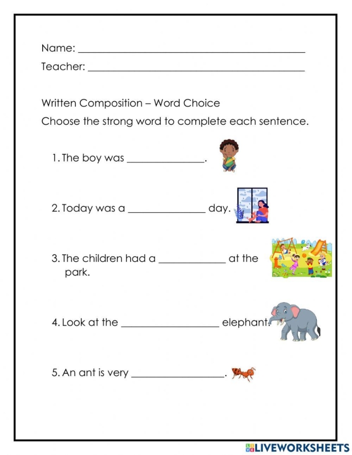 Tough Choices Letter Writing Activity for Elementary Grammar Practice Fourth grade student writing a persuasive letter about making tough choices to help others