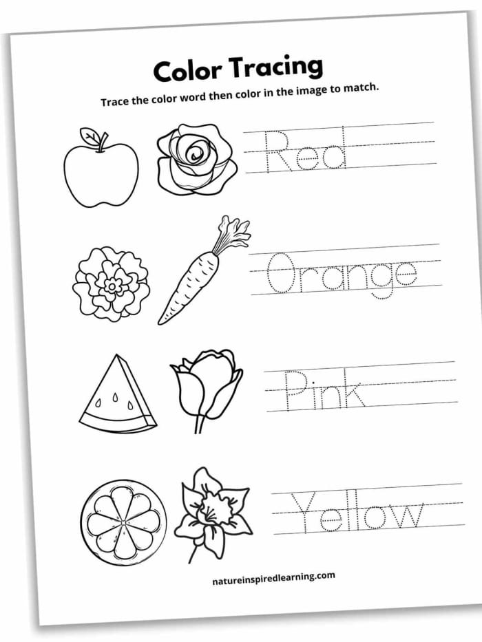 Kids practicing fine motor skills by tracing and coloring various shapes on a worksheet. Engaging Trace and Color Shapes worksheet for Pre-K geometry fun.