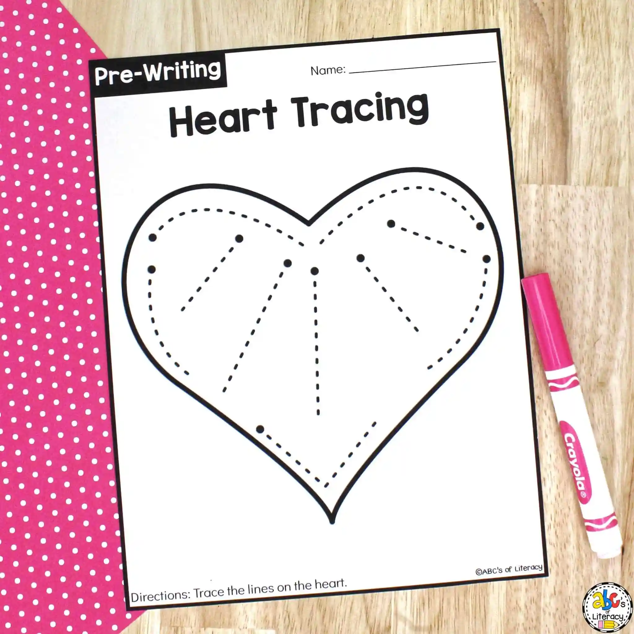 Trace the Heart worksheet for Pre-K students in Life Science Children's worksheet for tracing and decorating a heart in a fun, engaging way
