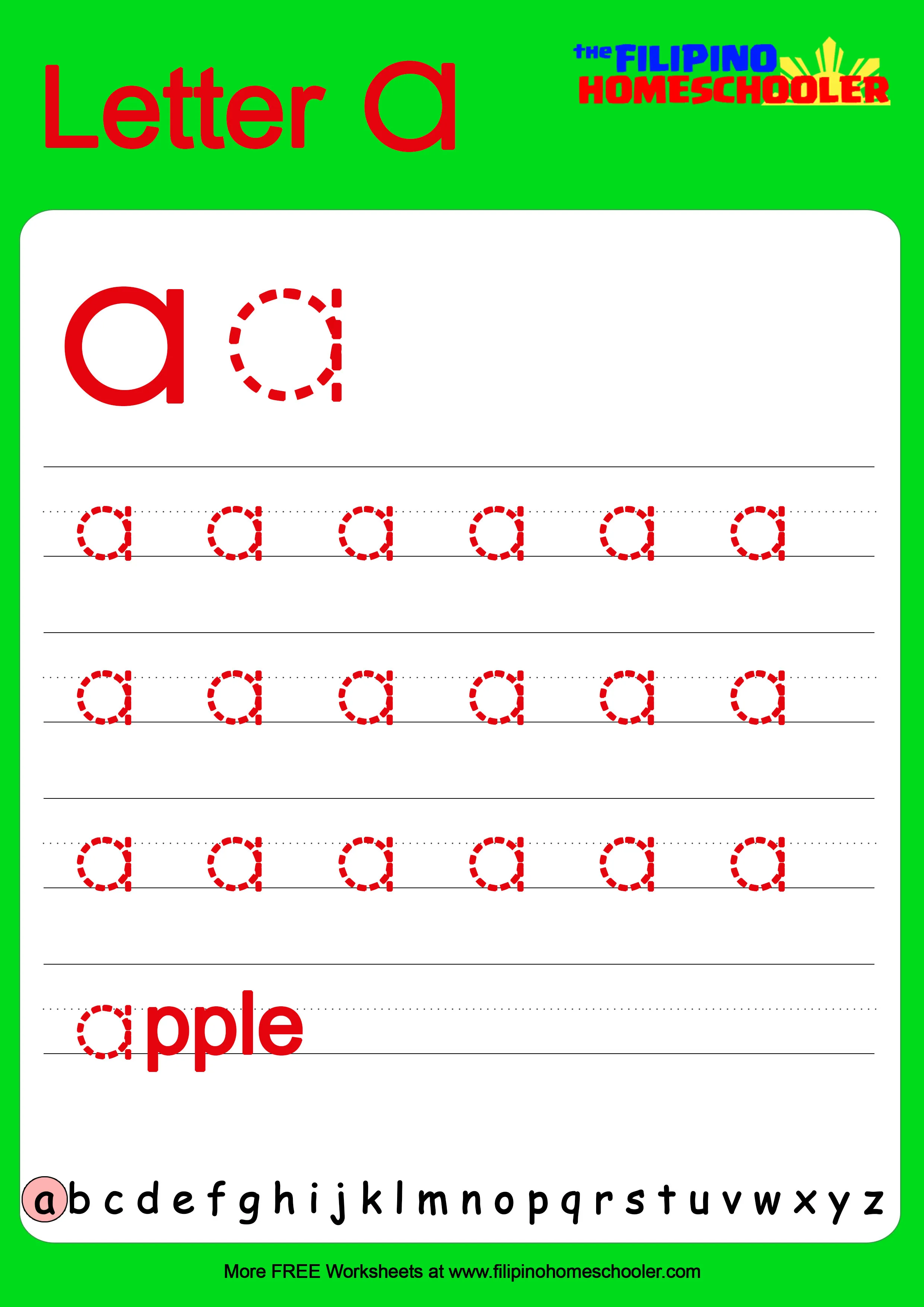 Tracing worksheet for lowercase letters c, o, and a aimed at Pre-K students
