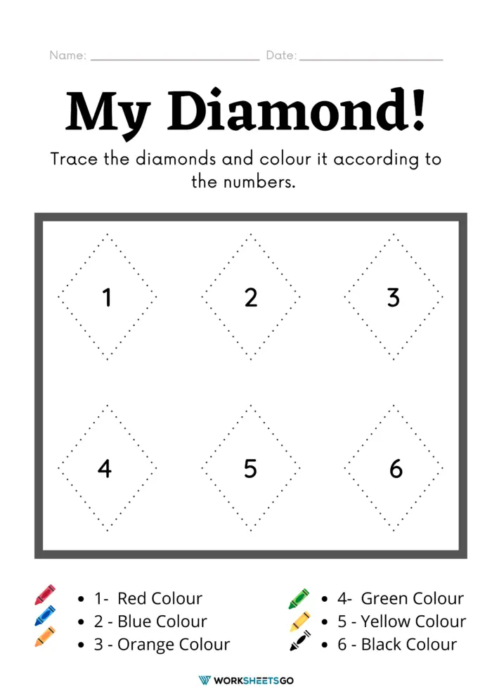 Tracing Diamonds worksheet for preschoolers to enhance handwriting and shape recognition