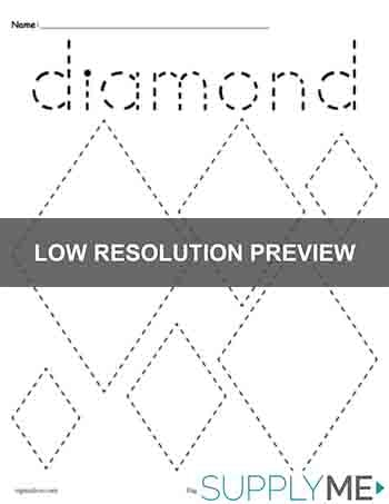 Tracing Diamonds worksheet for preschoolers focusing on handwriting skills and shape recognition