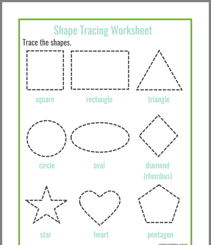 Tracing Diamonds worksheet for preschoolers to practice handwriting and shapes