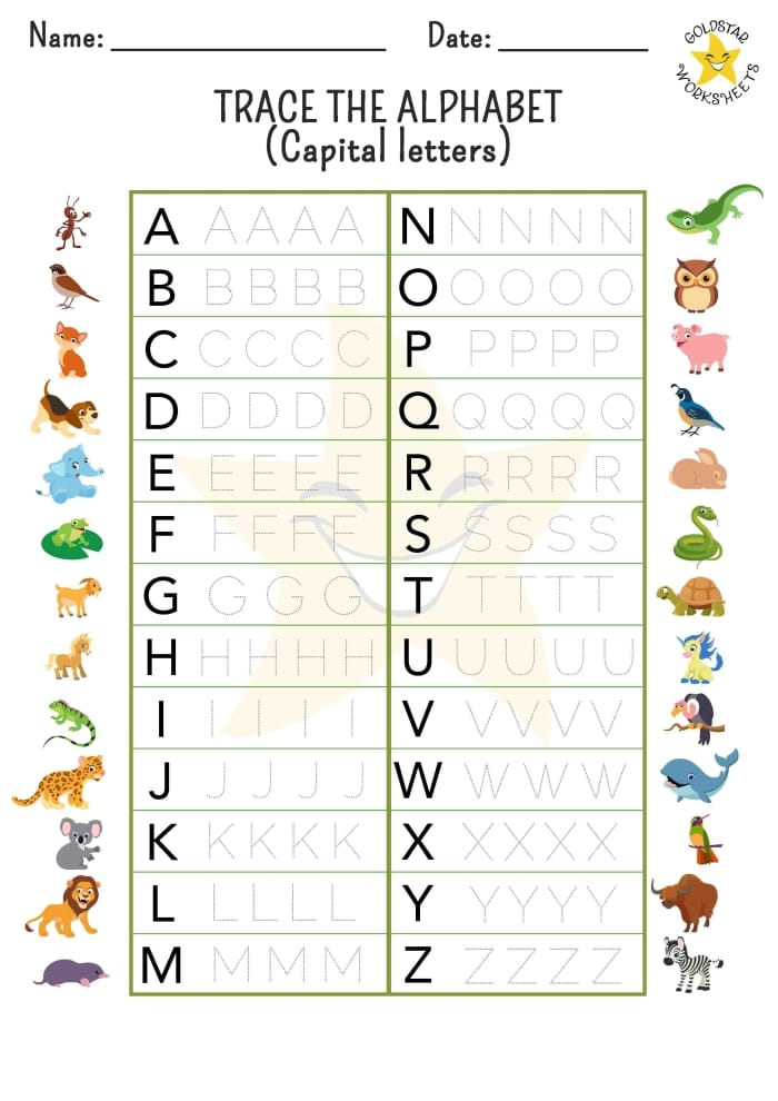 Pre-K student worksheet for practicing letter A handwriting and tracing skills